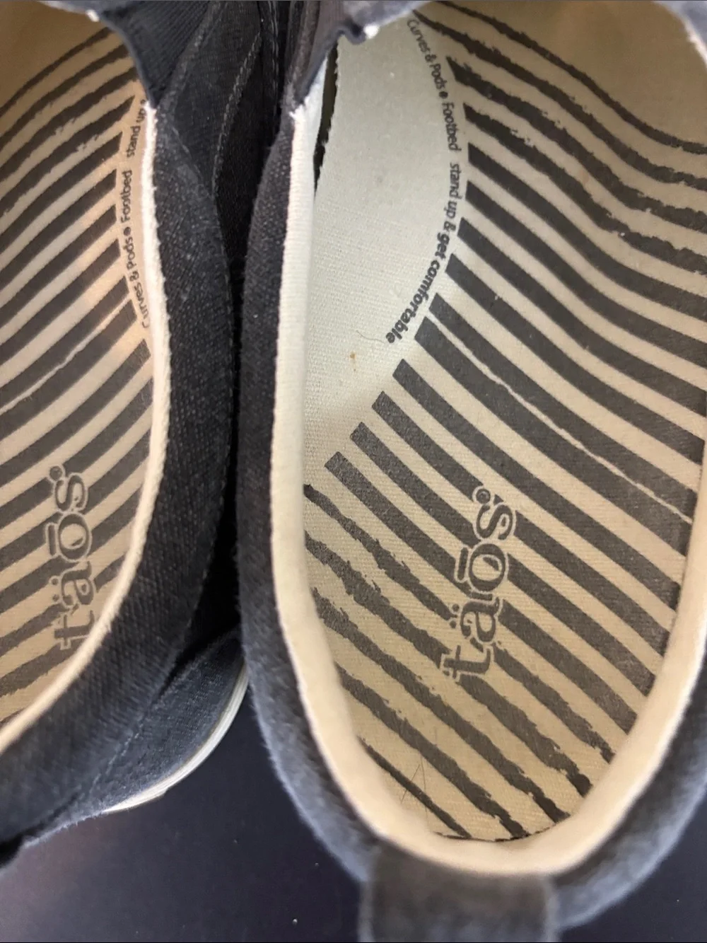 Taos Dark Gray Dandy Canvas Slip-on Shoe Sneaker Size 8.5